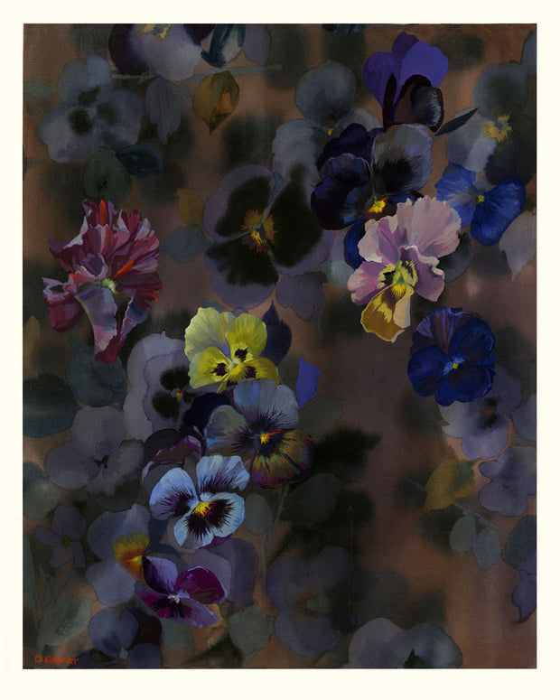 Lynns Pansies Limited Edition Print